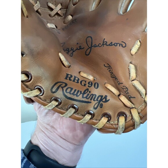 Rawlings Reggie Jackson Baseball Glove RBG90 “Deep Well” Pocket 9” RHT - Picture 7 of 16